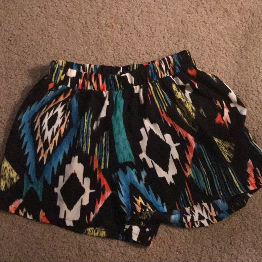 Women's Multicolor Polyester Shorts